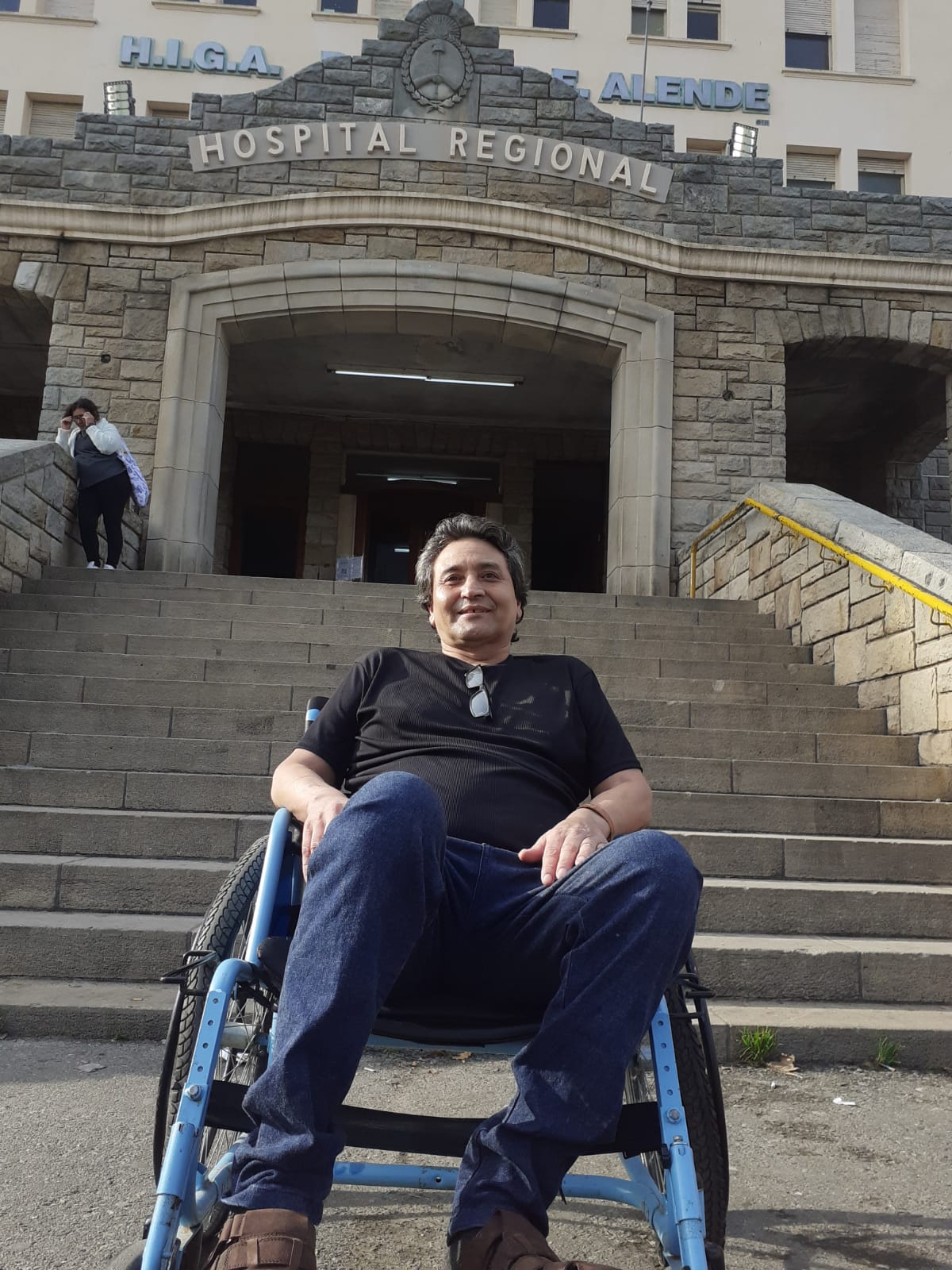 El martes pasado, al salir del HIGA.