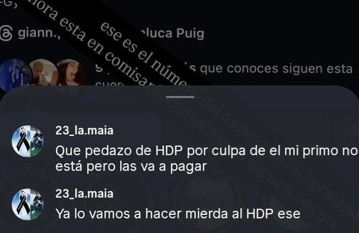 Amenazas que recibió el conductor del Chevrolet Corsa.