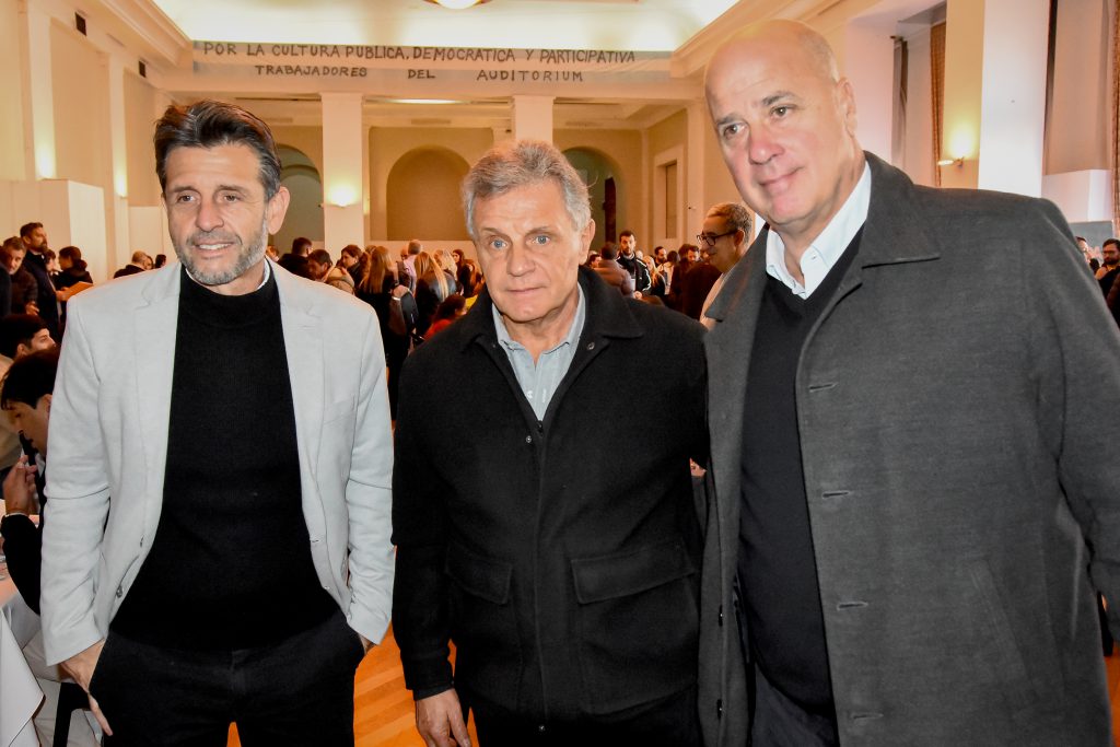 Ariel Aguilar, Gustavo Pulti y Horacio Taccone durante el desarrollo de la Ronda de Negocios.