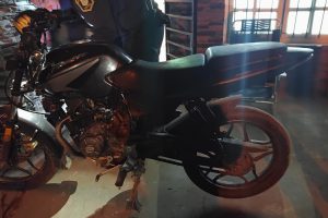 Moto que conducía Díaz.