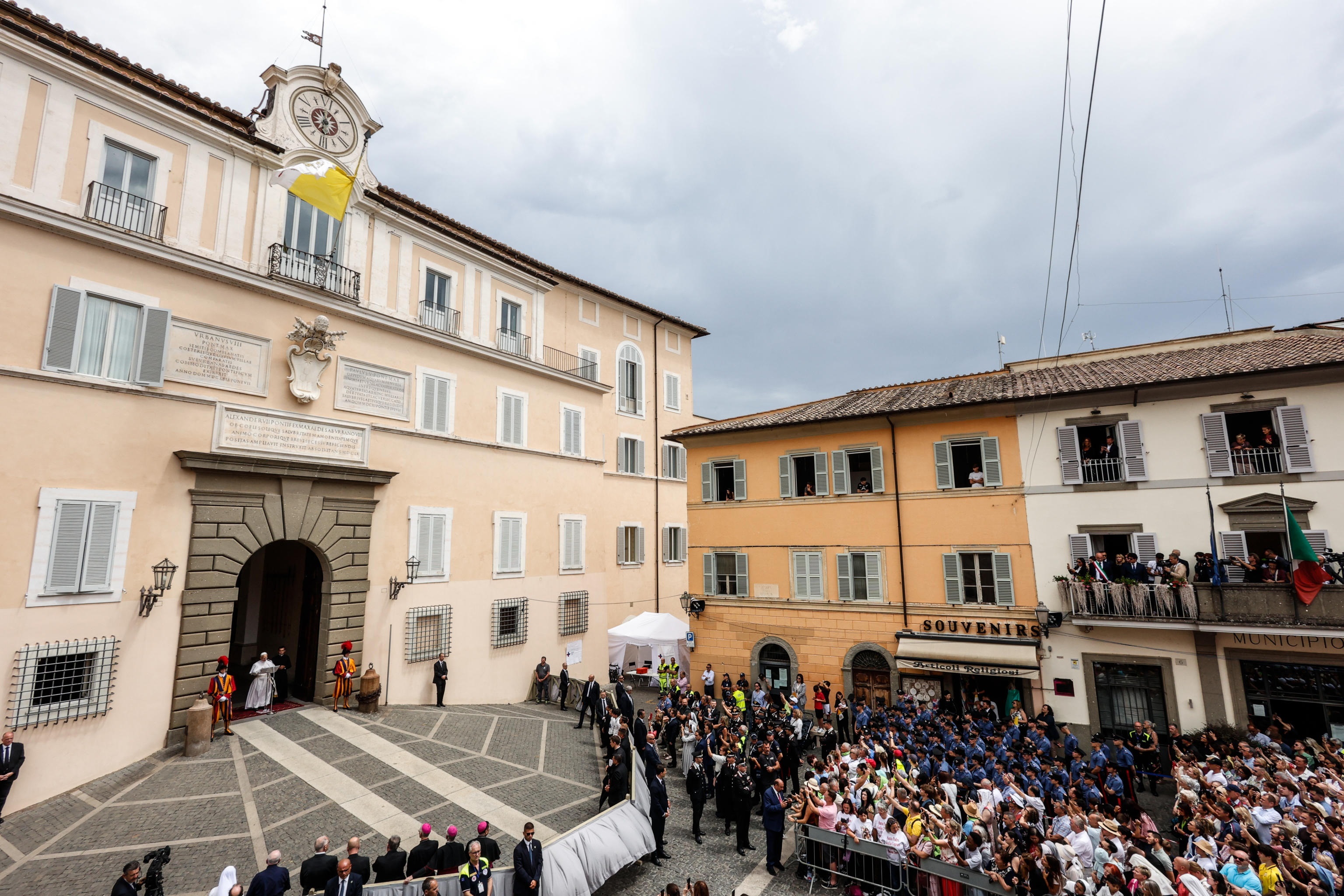 Pope Leo XIV leads Angelus prayer at Castel Gandolfo