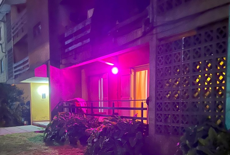 Frente de los departamentos allanados en el complejo SOIP.