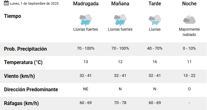 Avanza el temporal: emiten doble alerta amarilla por lluvias y vientos para este lunes en Mar del Plata