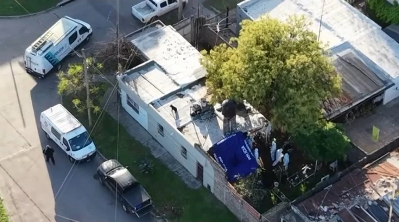 Vivienda en Florencio Varela donde encontraron los cuerpos. 