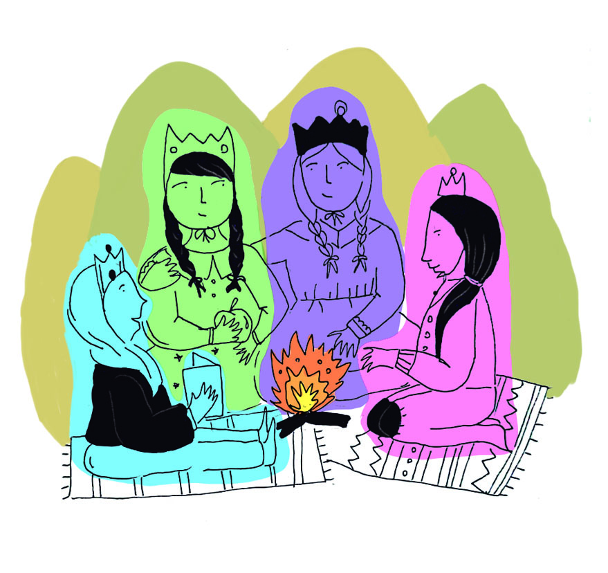 Ilustración de Carolina Bergese para el poema "Todas íbamos a ser reinas".