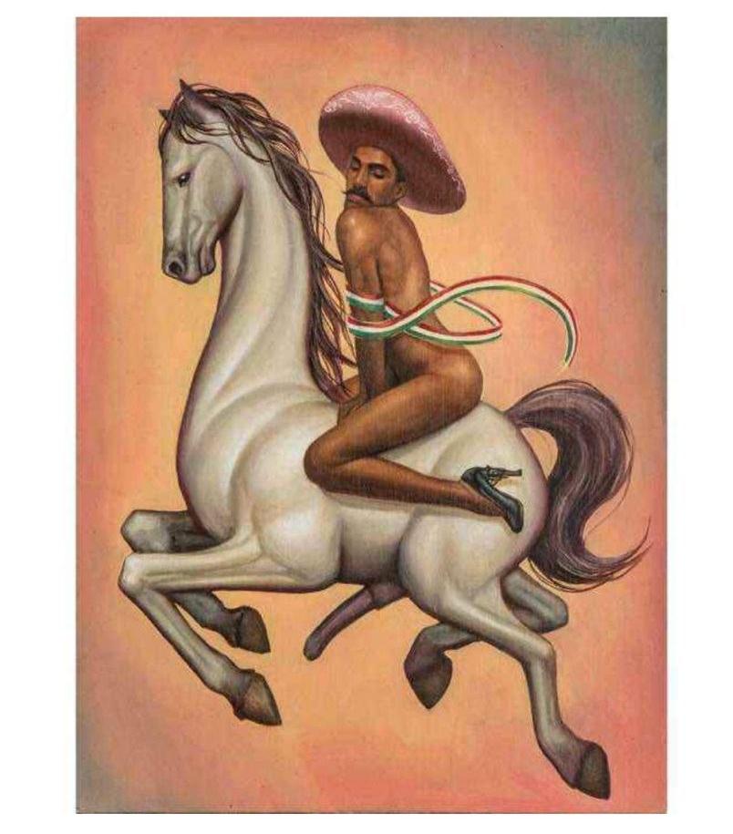 “La Revolución”, óleo sobre tela de Fabián Cháirez, también conocida como “Zapata Gay”.