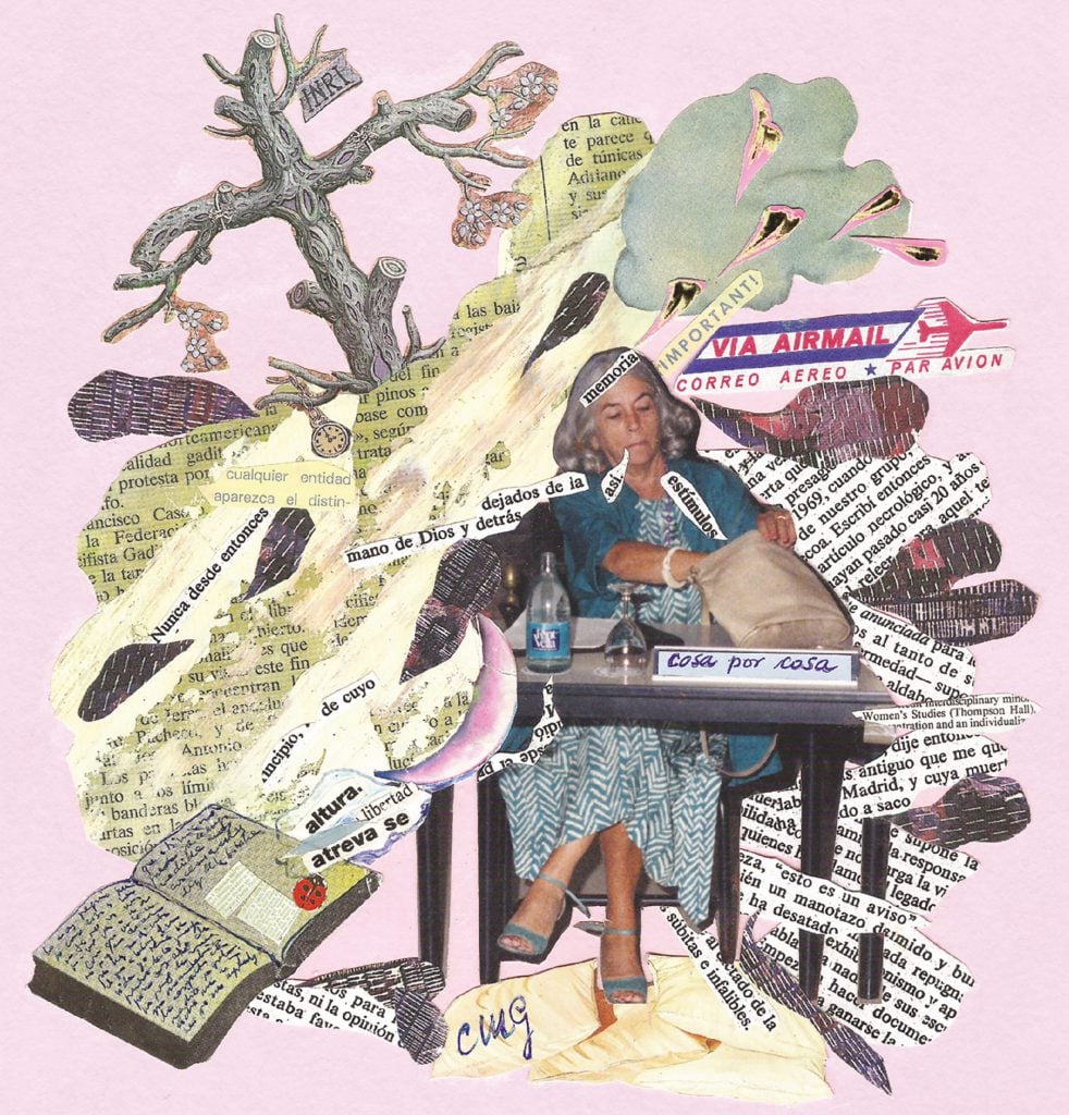 Autorretrato de Carmen Martín Gaite, publicado en un diario de más de 80 collages (fechados entre 1980 y 1981).