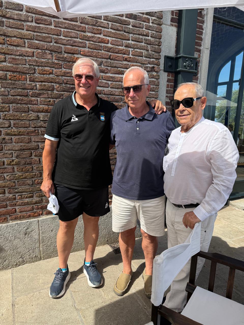 Mario Moccia, presidente del Comité Olímpico Argentino; Jorge Sempé, ex presidente del Mar del Plata Golf Club; y el empresario Florencio Aldrey.