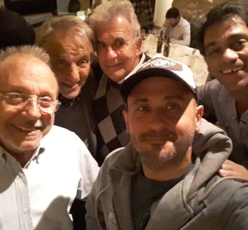 Con grandes personalidades de la radio local; Stanzione, el Cholo Ciano y Eduardo Zanoli.