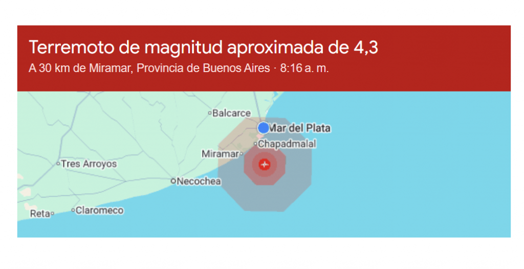 Temblor Mar del Plata