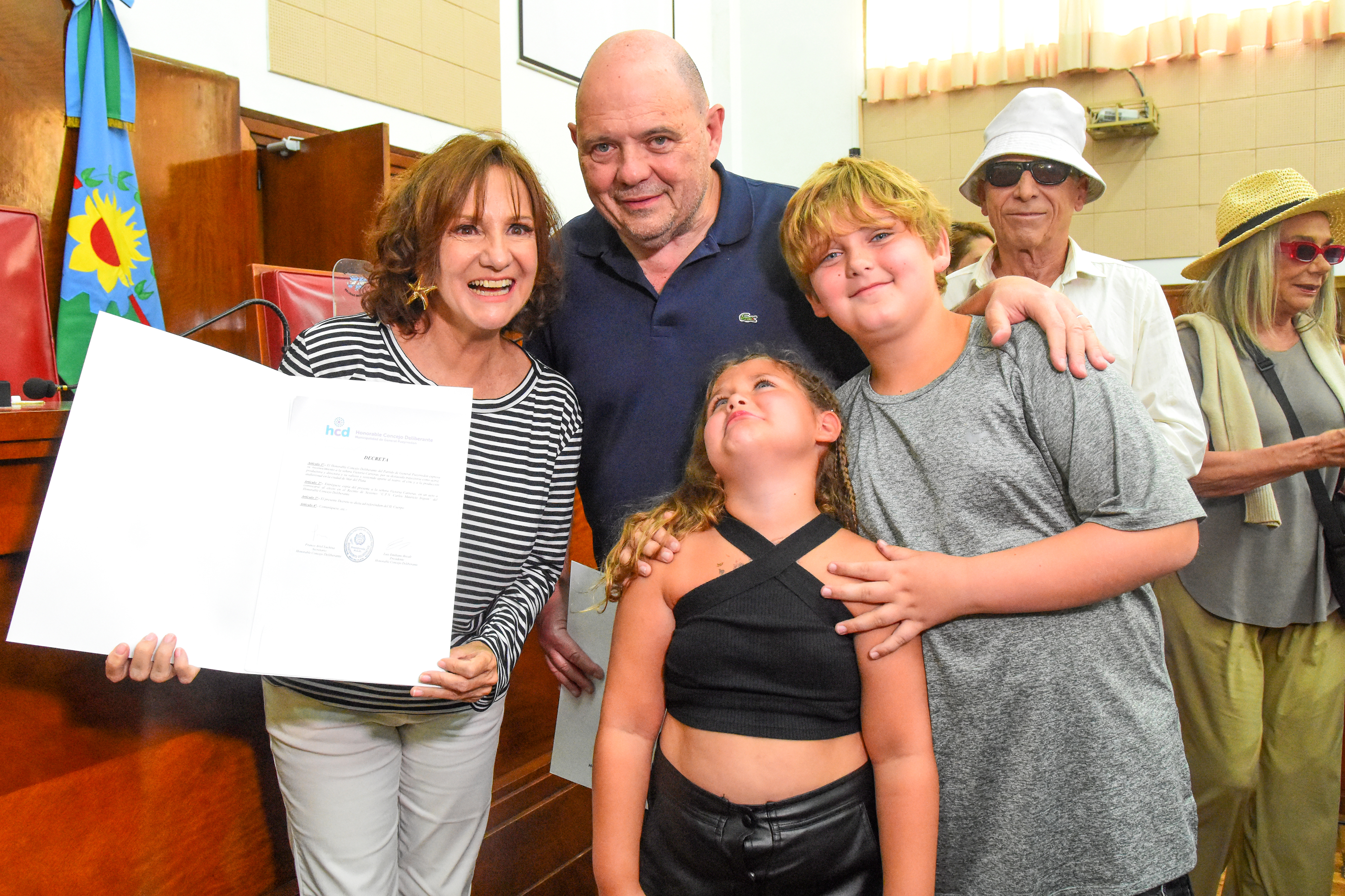 Victoria, Rottemberg y los hijos más chicos del empresario: Matilda y Tomás.