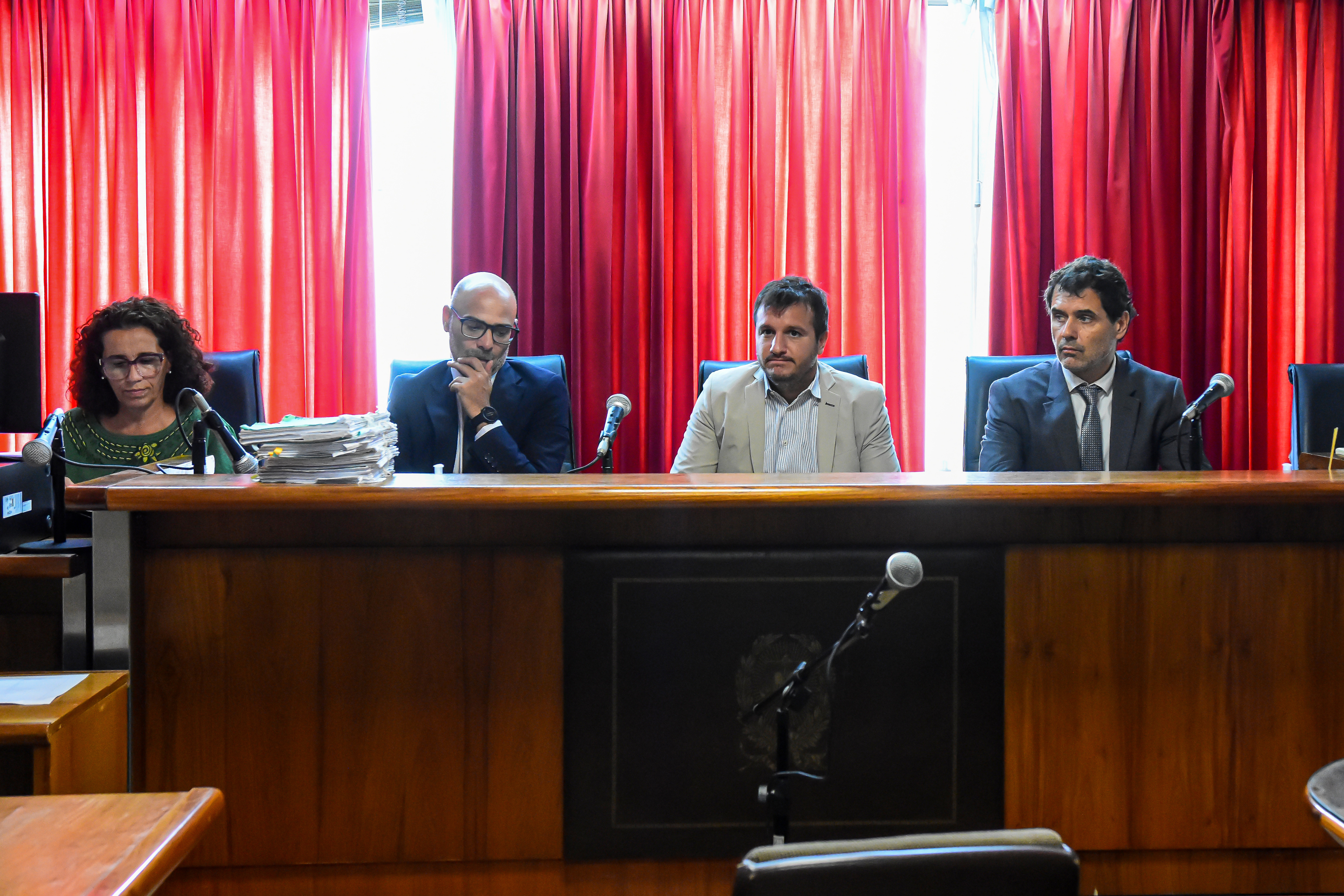 Los jueces Federico Cecchi, Roberto Falcone y Alexis Simaz.