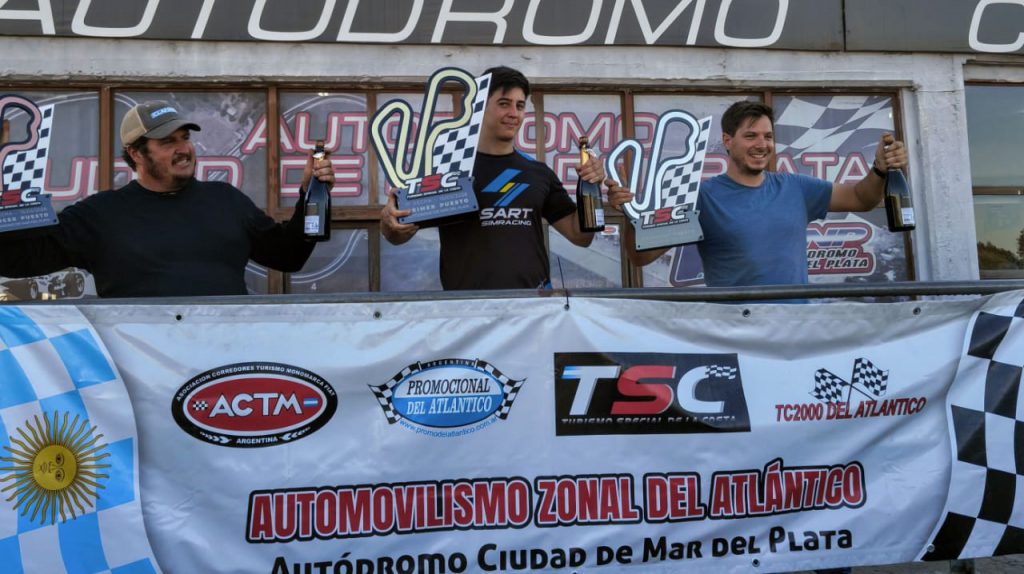 Foto: Prensa TSC. El podio de la carrera de Invitados del TSC, con Nahuel Morón en el primer lugar.