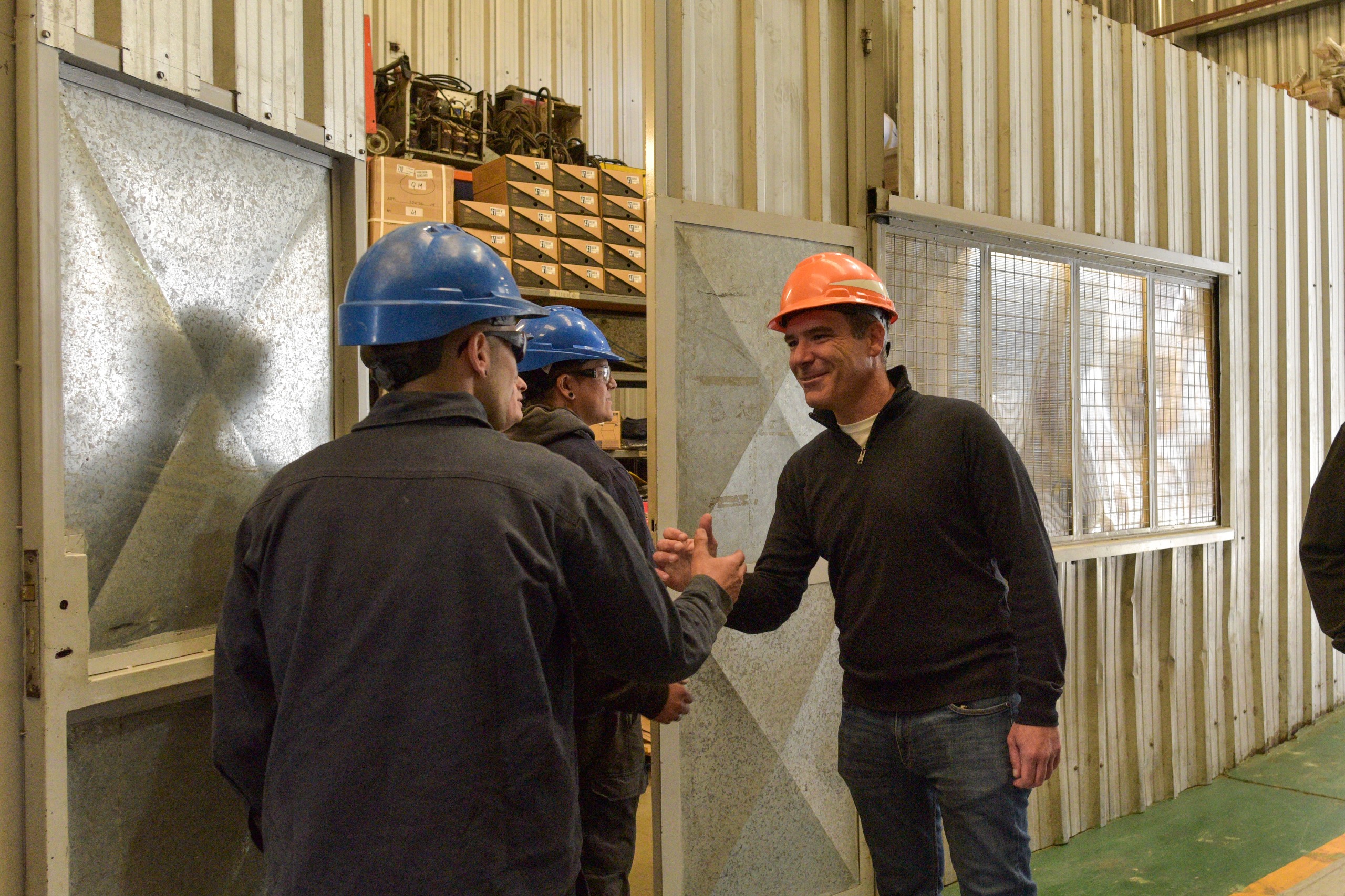 El intendente Agustín Neme, la semana pasada, en una visita al Parque Industrial. 