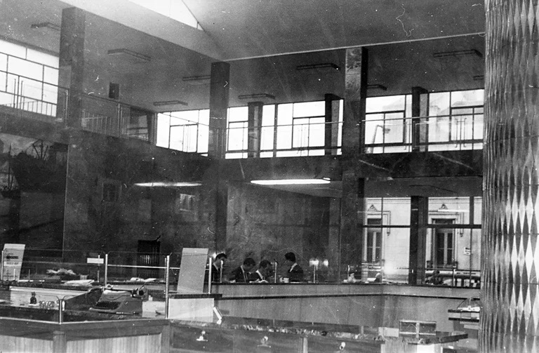 Interior del banco Popular Argentino hasta donde ingresó Ferrero.